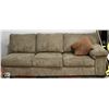 Image 1 : BROWN FABRIC PARTIAL SECTIONAL, 86" WIDE.