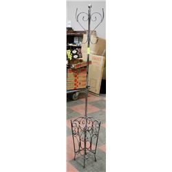 COAT AND UMBRELLA STAND - BLACK & SILVER