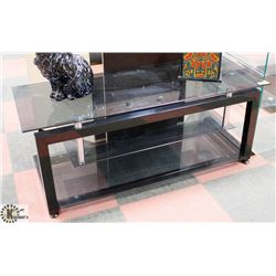 BLACK TINTED GLASS TV STAND (52"X20"X21")
