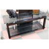 Image 1 : BLACK TINTED GLASS TV STAND (52"X20"X21")