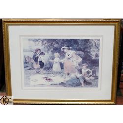 LARGE GOLD TONE FRAMED PICTURE