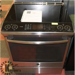 GE FLAT TOP CONVECTION INDUCTION RANGE WITH FRONT
