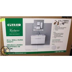 NEW CUTLER 30" WALL MOUNT VANITY & TOP, SOFT