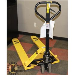 YELLOW PALLET JACK - USED FOR 6 WEEKS, 5500LBS,