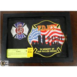 ORIGINAL IN FRAME 9/11 NY FIRE DEPT.