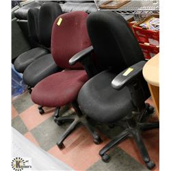 LOT OF 4 ASSORTED HYDRAULIC LIFT OFFICE CHAIRS