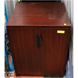 WOOD TONE OFFICE CABINET (24"X24"X29.5")- NO KEY.