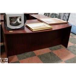 WOOD TONE CORNER OFFICE DESK, 71"X77"X30".