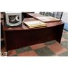 Image 1 : WOOD TONE CORNER OFFICE DESK, 71"X77"X30".