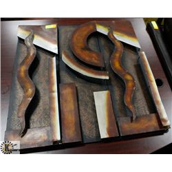 3PC METAL 3D STYLE ART.