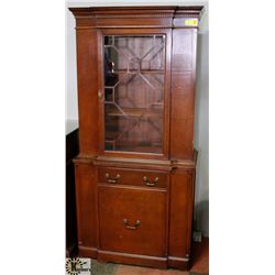 VINTAGE WOOD HUTCH, 33"X15"X67.5".