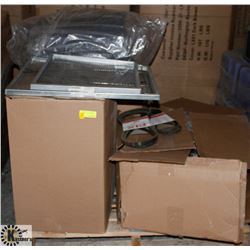 PALLET WITH ASSORTED FURNACE MOTOR BELTS AND META