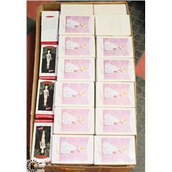 LARGE BOX OF ASSORTED BARBIE ORNAMENTS.