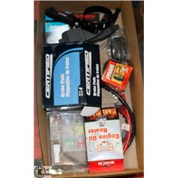 LARGE BOX OF NEW AUTO SHOP SUPPLIES,
