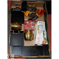 FLAT OF ASSORTED KITCHEN AND HOUSE ITEMS