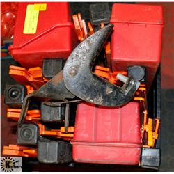 ROAD SAFETY REFLECTORS IN MILK CRATE.