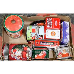 COCA COLA METAL TRAY WITH COLLECTOR TINS.