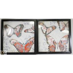 2 BUTTERFLY HOME DECOR WALL HANGINGS