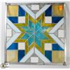 Image 1 : STAIN GLASS STYLE WINDOW PANEL, 15" X 15"