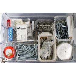 BIN OF ASSORTED HARDWARE