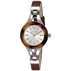 NEW LADIES EMPORIO ARMANI WATCH W/ LEATHER STRAP