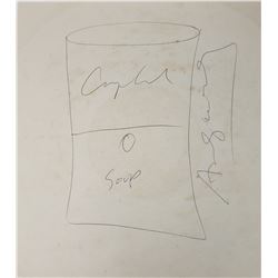 Signed Andy Warhol Campbell’s Soup Sketch