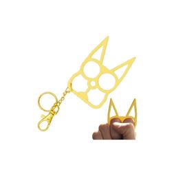 Cat Self Defensive Key Chain Size 3.14 X 1.96 inch Gold