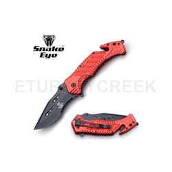 Snake Eye Tactical Spring Assist Rescue Knife 4.5" Closed
