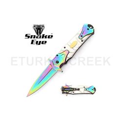 SNAKE EYE TACTICAL STILETTO STYLE SPRING ASSIST KNIFE 4.75 CLOSED