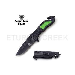 Snake Eye Tactical Spring Assist Rescue Knife 4.5" Closed