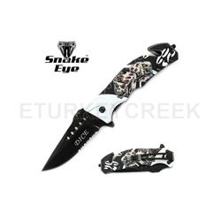 Snake Eye Tactical Spring Assist Rescue Knife 4.5" Closed