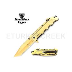 Snake Eye Tactical Spring Assist Rescue Knife 4.5" Closed