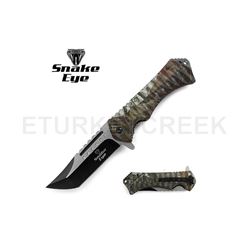 Snake Eye Tactical Spring Assist Knife 5" Closed 2 tone Blade