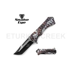 Snake Eye Tactical Spring Assist Knife 5" Closed 2 tone Blade