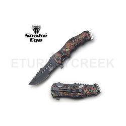 Snake Eye Tactical Spring Assist Knife 4.75" Closed Camo