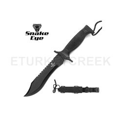Snake Eye Tactical Survival Knife W/ Reverse Double Serration