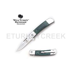 Wild Turkey Handmade Green Wood Handle Buck Style Action Assist F