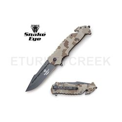 Snake Eye Tactical Spring Assist Rescue Knife 4.5" Closed