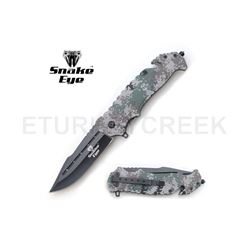 Snake Eye Tactical Spring Assist Rescue Knife 4.5" Closed