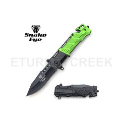 Snake Eye Tactical Spring Assist Rescue Knife 4.5" Closed