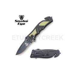 Snake Eye Tactical Spring Assist Rescue Knife 4.5" Closed