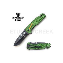 Snake Eye Tactical Spring Assist Rescue Knife 4.5" Closed