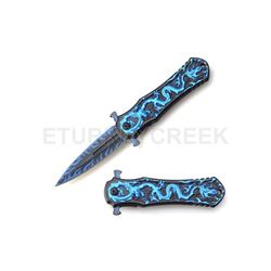 Snake Eye Tactical Dragon Design Spring Assist Knife 4.5" Closed