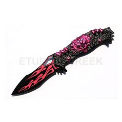 Snake Eye Fantasy Dragon Style Spring Assist Knife 4.5" Closed