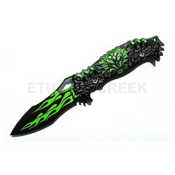 Snake Eye Fantasy Dragon Style Spring Assist Knife 4.5" Closed