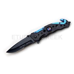 " God Bless America " Rescue Style Action Assist Knife 4.5"
