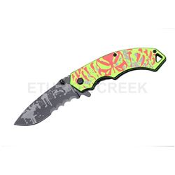 " Punisher " Fantasy Skull Design Assisted Opening Knife 4.5"