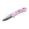 Image 1 : " E M S " Pink Rescue Folder Spring Assist Knife 4.5"