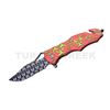 Image 1 : Zombie Hunter Rescue Style Action Assist Knife 4.75" Red