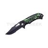 Image 1 : Fantasy Design Spring Assist Knife 4.5" Closed Green Handle